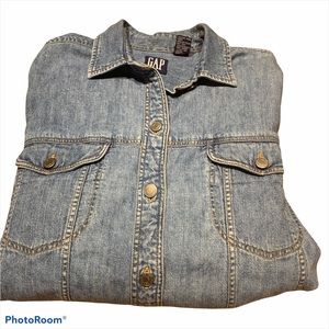 Gap Denim Long Sleeve Shirt Medium Wash Women’s